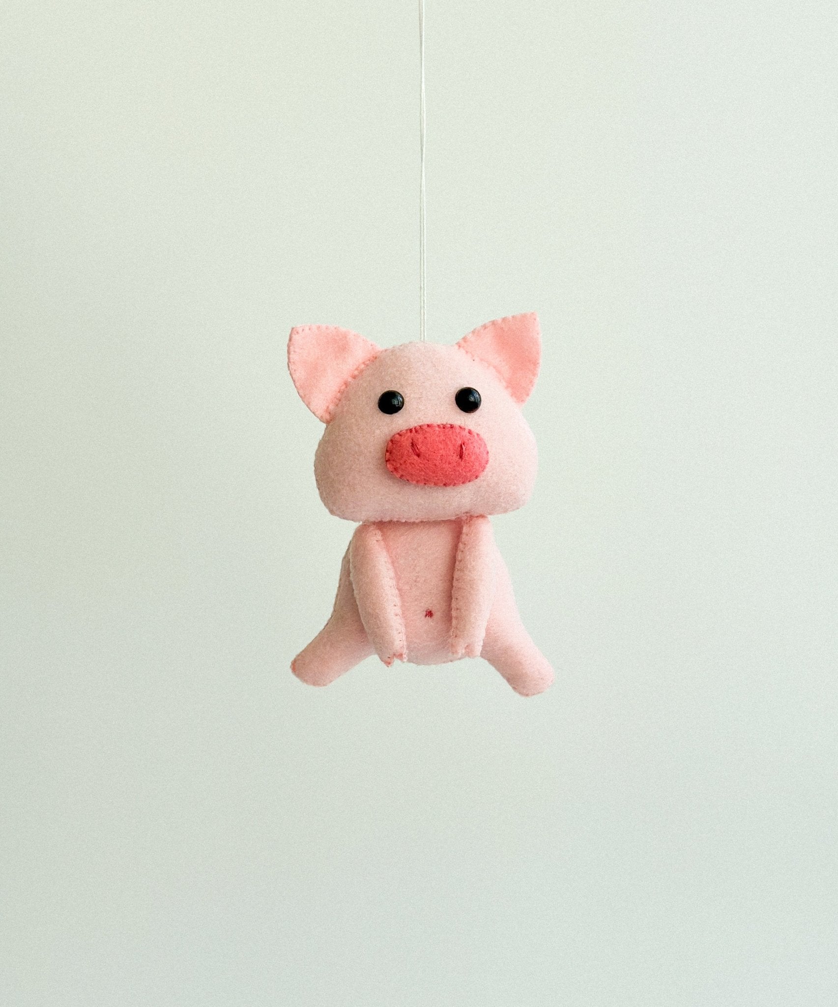 Handcrafted Felt Pig Ornament - WoollyFox